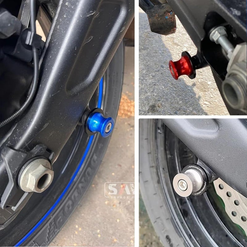 FREAXLL 2pcs M8*1.5 Motorcycle Swing Arm Sliders Spools for H-onda CBR150 CBR100f CBR1000rr CBR1100xx CBR125 CBR250 CBR400rr CBR400f CBR450sr CBR600rr CBR600f CBR900rr CBR954rr (Blue) - Image 2